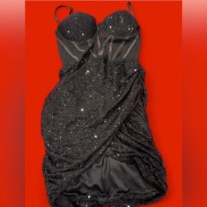 Fashion Nova Glittering Black Dress
